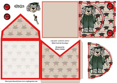 Graduation Dog Mini Card & Envelope