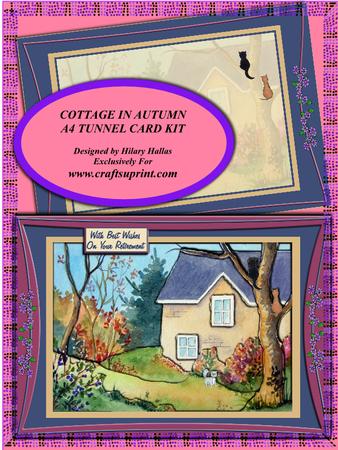 Cottage in Autumn A4 Tunnel Card Kit