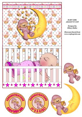 Baby Girl Asleep in Cot