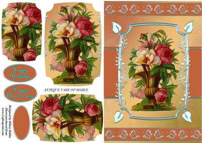 Antique Vase of Roses