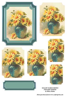 Yellow Margueritas Pyramid Topper