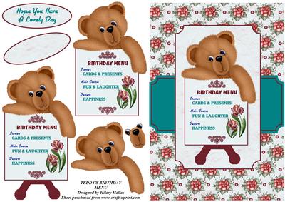 Teddy's Birthday Menu