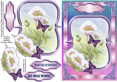 Lilac & White Poppies