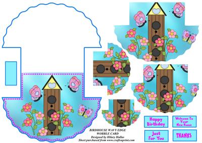 Birdhouse Wavy Edge Wobble Card