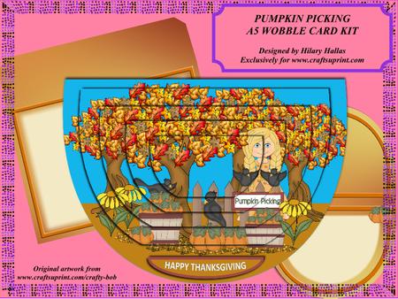 Pumpkin Picking A5 Wobble Card Kit