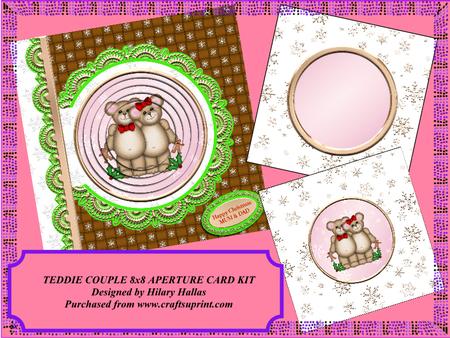 Teddie Couple 8x8 Aperture Card Kit