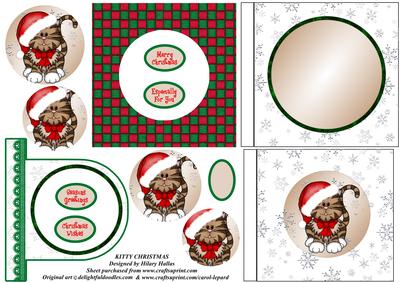Kitty Christmas 4x4 Aperture Card Kit