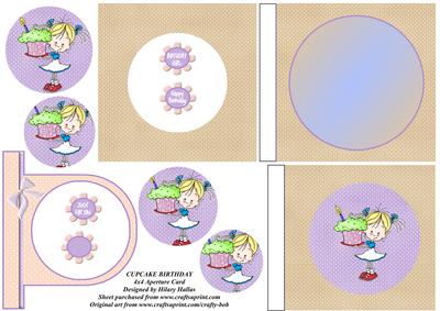 Cupcake Birthday 4x4 Aperture Card