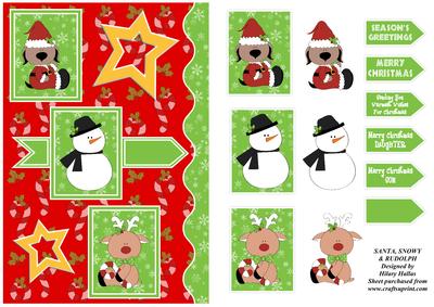 Santa, Snowy & Rudolph