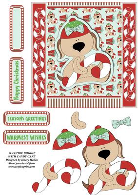 Yuletide Doggie with Candy Cane