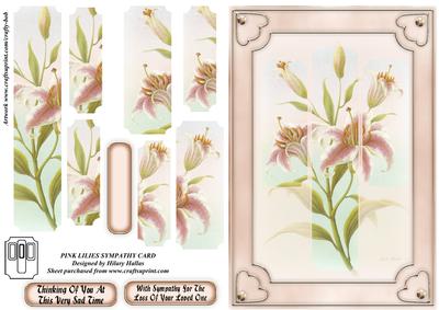 Pink Lillies Sympathy Card