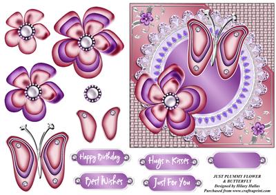Just Plummy Flower & Butterfly