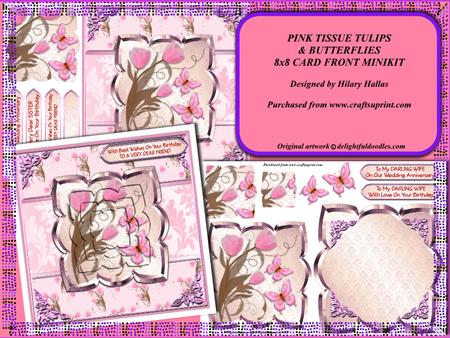 Pink Tissue Tulips & Butterflies Minikit