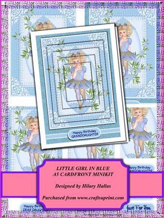 Little Girl in Blue A5 Card Front Minikit
