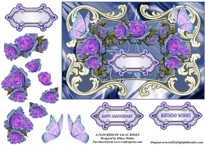 Flourish of Lilac Roses