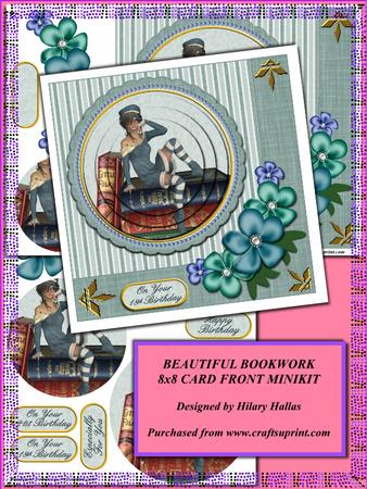 Beautiful Bookworm 8x8 Card Front Minikit