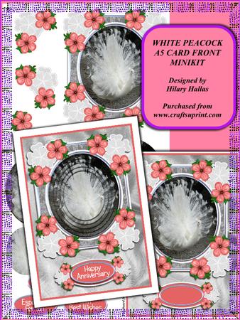 White Peacock A5 Card Front Minikit