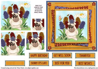 Dog Sat Among the Flowers
