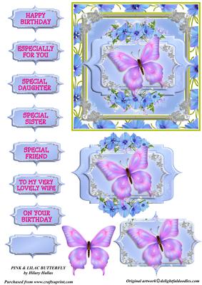 Pink & Lilac Butterfly