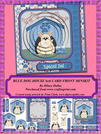 Blue Dog House 6x6 Card Front Minikit