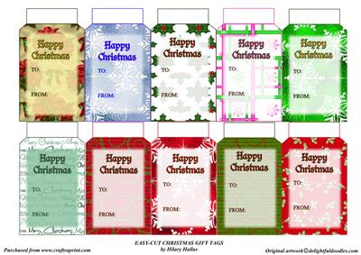 Easy Cut Christmas Gift Tags