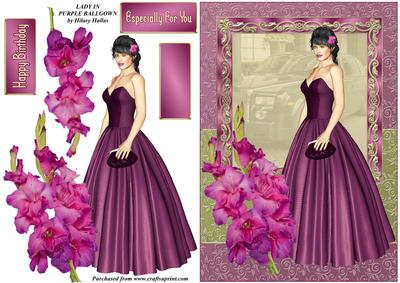 Lady in Purple Ballgown