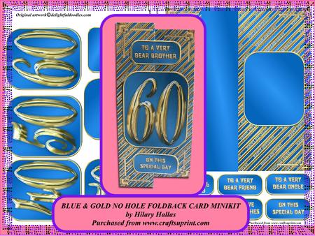 Blue & Gold No Hole Foldback Card Minikit