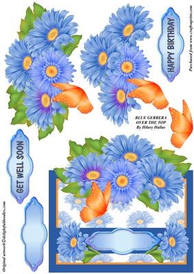 Blue Gerbera Over the Top