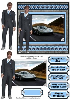Suited Man with Flash Car