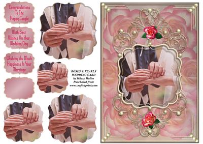 Roses & Pearls Wedding Card