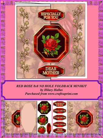 Red Rose 8x8 No Hole Foldback Minikit