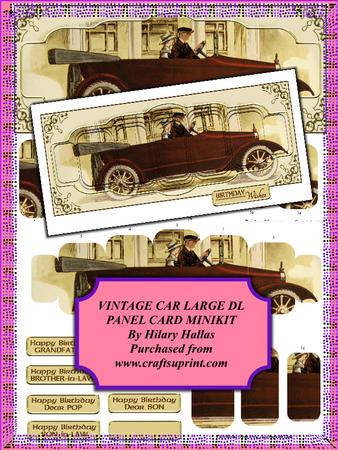 Vintage Car Large Dl Panel Card Minikit
