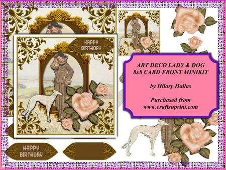 Art Deco Lady & Dog 8x8 Card Front Minikit