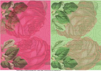 Pink & Green A5 Rose Backgrounds
