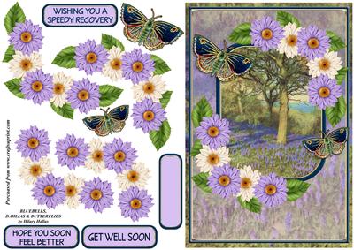 Bluebells, Dahlias & Butterflies