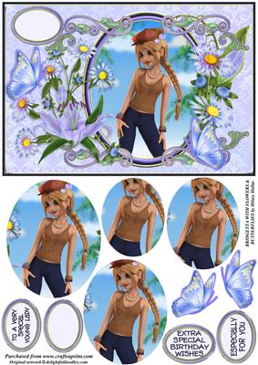 Bridgetta with Flowers & Butterflies