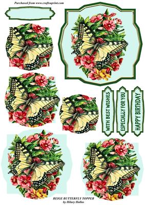 Beige Butterfly Topper