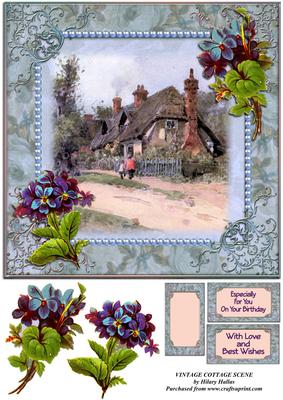 Vintage Cottage Scene