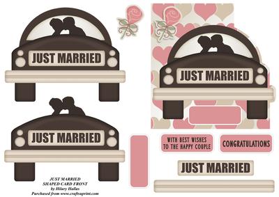 Just Married Shaped Card Front