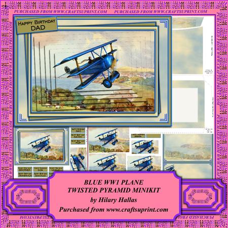 Blue Ww1 Plane Twisted Pyramid Minikit