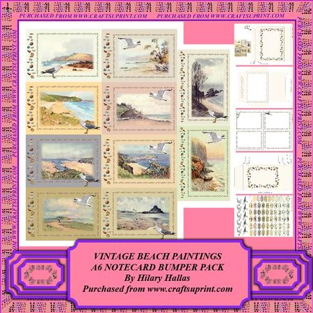Vintage Beach Paintings A6 Notecard Bumper Pack
