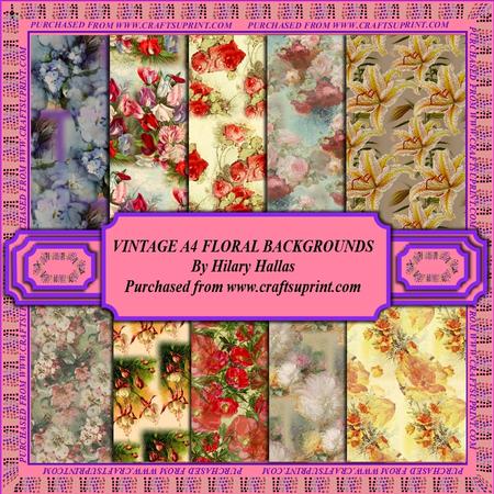 Vintage A4 Floral Backgrounds