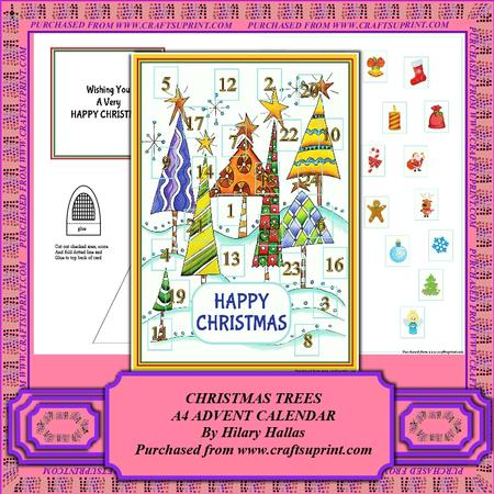 Christmas Trees A4 Advent Calendar Minikit