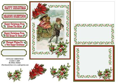 Vintage Christmas Easel Card