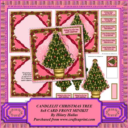 Candlelit Christmas Tree 8x8 Card Front Minikit