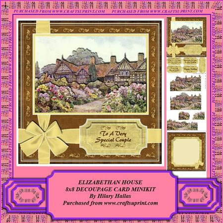 Elizabethan House 8x8 Decoupage Card Minikit
