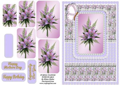 Purple Flowers with Pearls