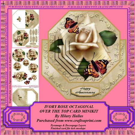 Ivory Rose Octagonal Over the Top Card Minikit