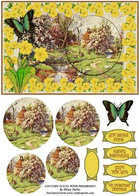 Country Scene with Primroses