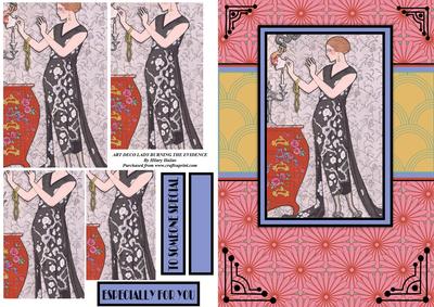 Art Deco Lady Burning the Evidence